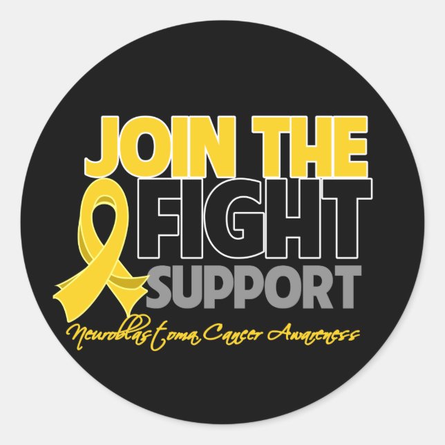 Join The Fight Support Neuroblastoma Awareness Classic Round Sticker (Front)