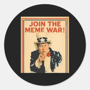 Join The Meme War Trump  Classic Round Sticker