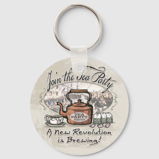 Join the Tea Party Tea Shirts and Gifts Keychain (Front)