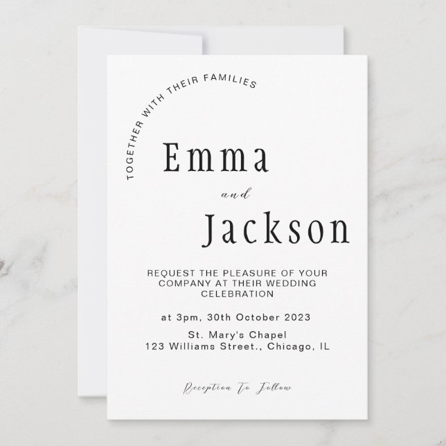 "Join us as we say 'I do': Simple and Elegant Invitation (Front)