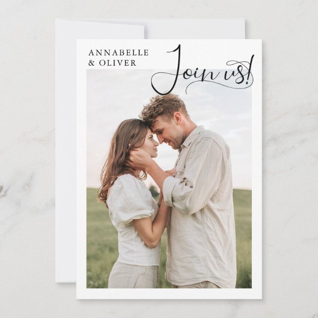 Join Us | Elegant Photo Wedding Invitation (Front)