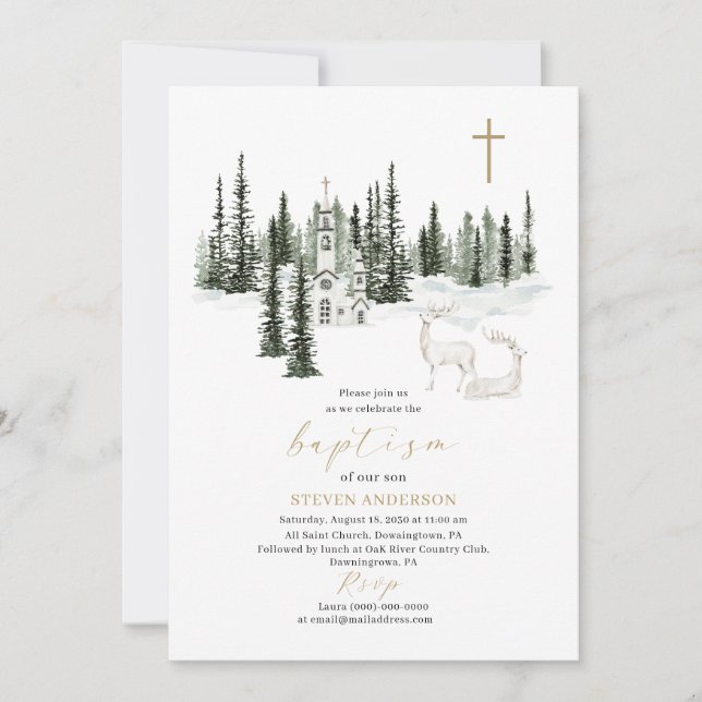 Join us for a baptism it`s cold outside Invitation (Front)