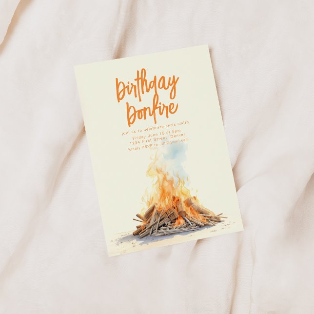 Join Us For A Birthday Bonfire Beach Party Invite (Creator Uploaded)