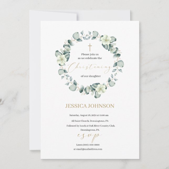 Join us for a christening  invitation (Front)