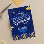 Join Us for a Joyous Hanukkah Celebration!" Pedestal Sign<br><div class="desc">Celebrate the Festival of Lights with us! Join us for an evening filled with warmth, laughter, and tradition as we gather to commemorate Hanukkah. Enjoy delicious food, festive games, and the company of family and friends. Let’s light the menorah, share stories, and create cherished memories together. Don’t miss out on...</div>