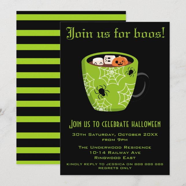 JOIN US FOR BOOS HALLOWEEN PARTY INVITATION (Front/Back)