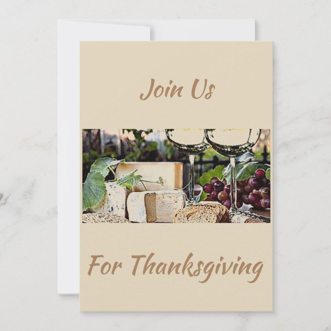 JOIN US FOR THANKSGIVING (WINE AND CHEESE PHOTO) INVITATION (Front)