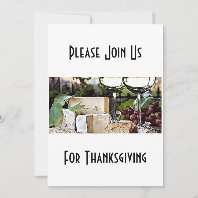 JOIN US FOR THANKSGIVING (WINE AND CHEESE PHOTO) INVITATION (Front)