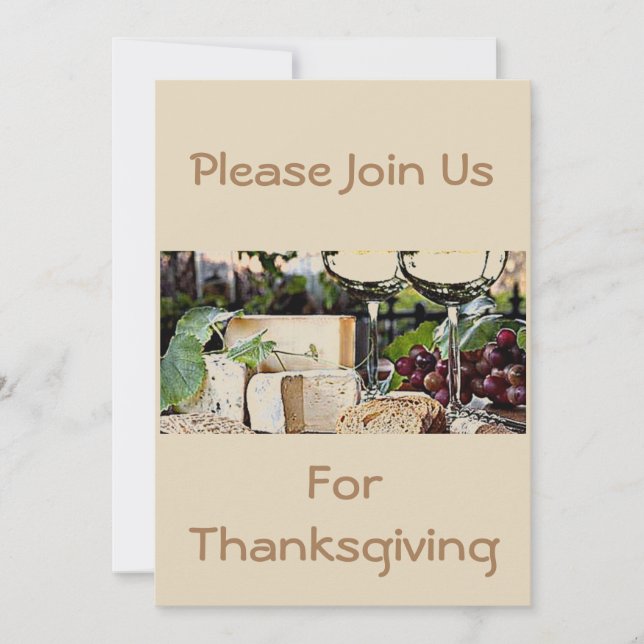 JOIN US FOR THANKSGIVING (WINE AND CHEESE PHOTO) INVITATION (Front)