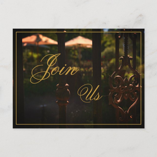 Join Us Italian Feel Cast Iron Villa Postcard (Front)