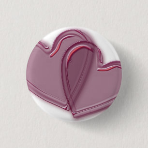 Joined Hearts 1 Inch Round Button