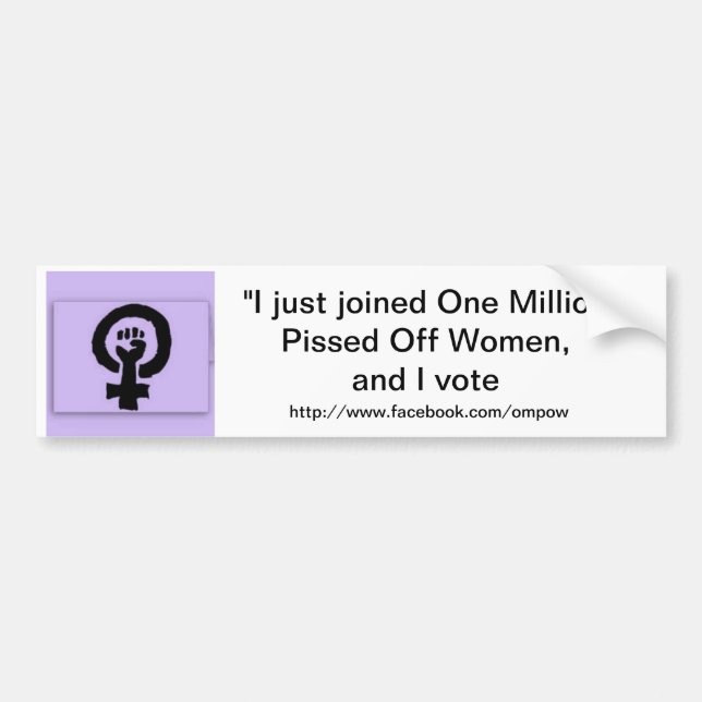 Joined one milliion women bumper sticker (Front)