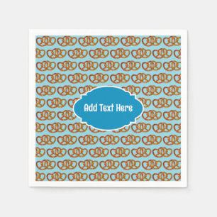 Joined Pretzels Pattern - quick personalized text Napkin