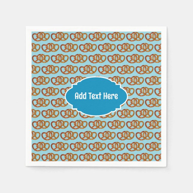 Joined Pretzels Pattern - quick personalized text  Napkin (Front)