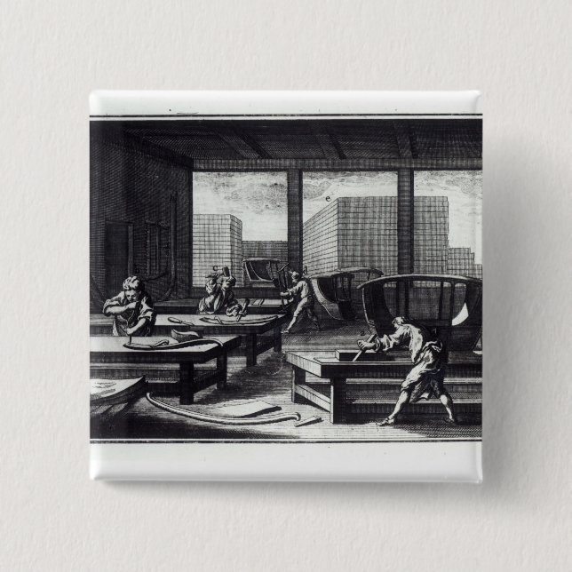 Joiner's workshop 2 inch square button (Front)