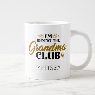 Joining The Grandma Club Baby Reveal Personalized Large Coffee Mug
