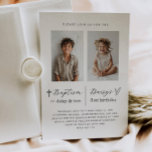 Joint Baptism and 1st Birthday 2 Photo Invitation<br><div class="desc">Celebrate your childrens' joint Baptism and Birthday with this invitation template, featuring 2 of your own photos with a beautiful font duo underneath. To customize this design, I would recommend clicking 'Personalize' on the listing and then clicking 'Edit using design tool' to have the best experience of ensuring that you...</div>