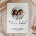 Joint Baptism and 1st Birthday Photo Invitation<br><div class="desc">Celebrate your childrens' joint Baptism and Birthday with this invitation template, featuring your own photo with a beautiful font duo underneath. To customize this design, I would recommend clicking 'Personalize' on the listing and then clicking 'Edit using design tool' to have the best experience of ensuring that you are happy...</div>