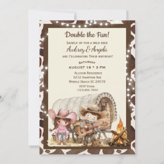 Joint Birthday  Cowboy Western Invitation