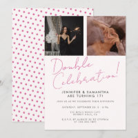Joint Birthday Double Celebration Pink Girly Photo