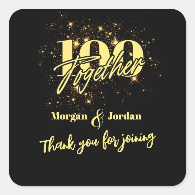 Joint Birthday Double Celebration Twice the Fun Square Sticker (Front)