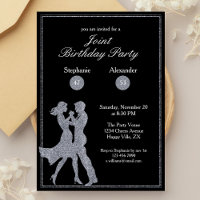 Joint Birthday Party Adults Silver Dance Couple 