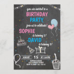 Joint Birthday Party Boy & Girl Chalkboard Cute Invitation<br><div class="desc">Joint Birthday Party Boy & Girl Chalkboard Cute</div>