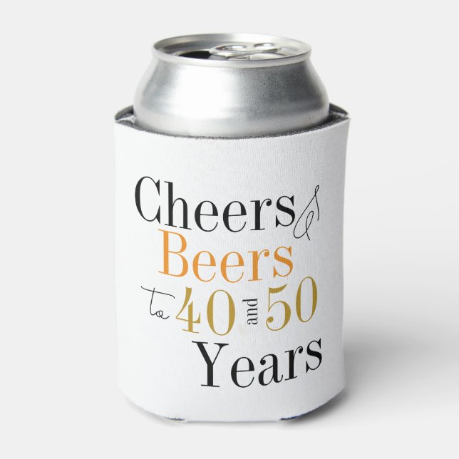 Joint Birthday Party Cheers and Beers Minimal Can Cooler (Can Front)