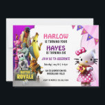 Joint Birthday, Sibling party, Brother sister  Invitation<br><div class="desc">Joint Birthday,  Gamer Party and kitten invite,  Sibling Invitation,  Twin invite,  Sibling party,  Any Age,  Boy and Girl Party,  Brother sister Birthday</div>