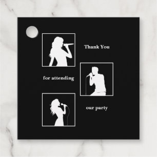 Joint Birthday Triple the Fun Minimalist Black Favour Tags