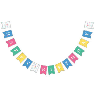  Joint Birthday Whimsical  Sisters    Bunting Flags