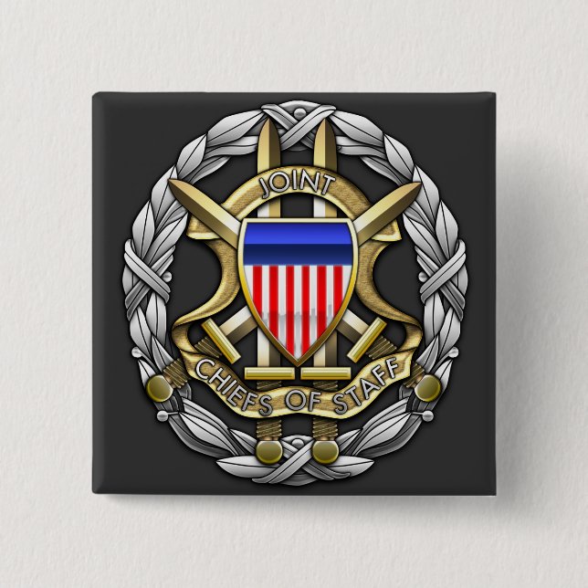 Joint Chiefs of Staff 2 Inch Square Button (Front)