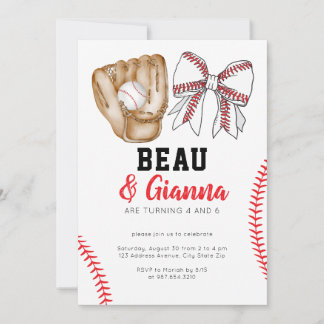 Joint Combined Birthday Party Invitation Boy Girl