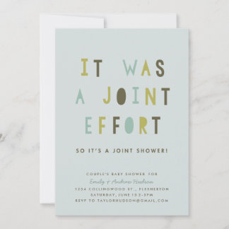 Joint Effort Couple's Baby Shower Invitation