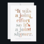 Joint Effort Couple's Baby Shower Invitation<br><div class="desc">Since it's a joint effort it should also be a joint shower! This fun,  pastel invitation is perfect for a couple's baby shower. Customize with couple's name,  location,  date etc. Co-ordinating items available.</div>