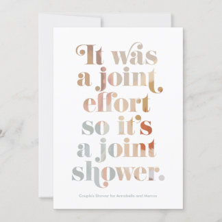 Joint Effort Couple's Baby Shower Invitation