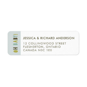 Joint Effort Couple's Baby Shower Label // Aqua