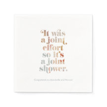 Joint Effort Couple's Baby Shower Napkins