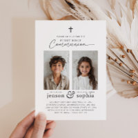 Joint First Holy Communion 2 Photo Invitation