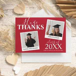 Joint Graduation   2 Photo  Thank You Card