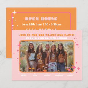 Joint Hippie Photo Graduation Party 5 person Invitation