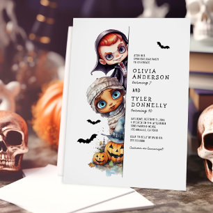Joint Kids Halloween Birthday Invitation