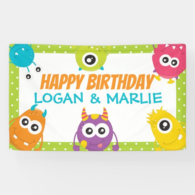 Joint Monster Birthday Party Sign (Horizontal)