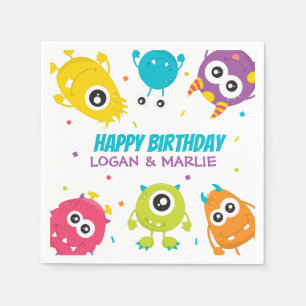 Joint Monster Birthday Party Sign Napkin