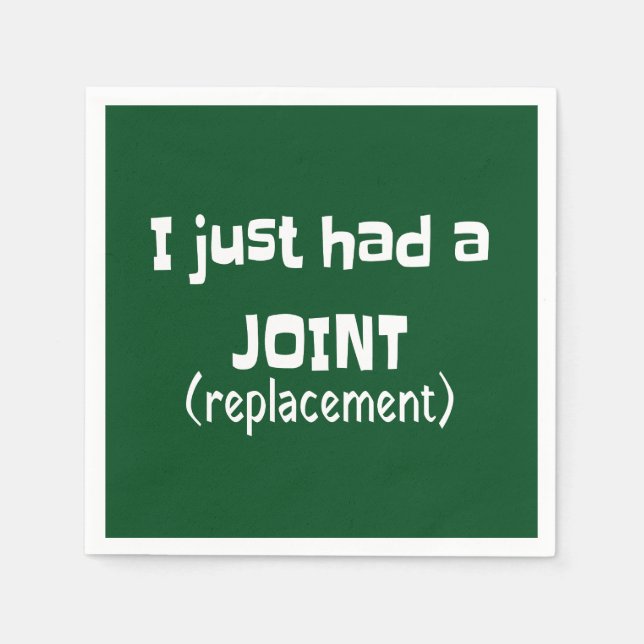 Joint Replacement Humour Funny Novelty Napkin (Front)