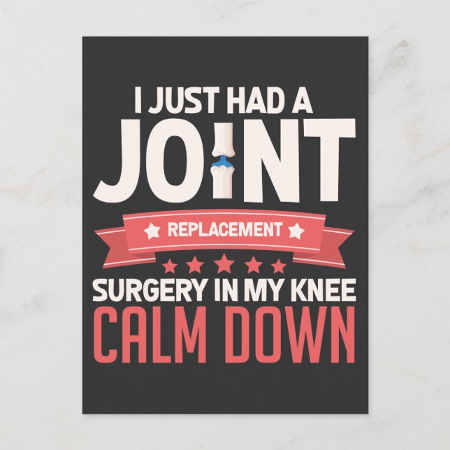 Joint Replacement Surgery Knee Recovery Get Well Postcard (Front)