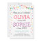 Joint twin birthday party invitation confetti