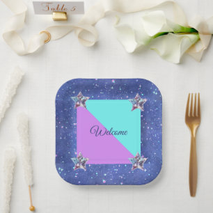 Joint twin space birthday party Boy Girl Paper Plate