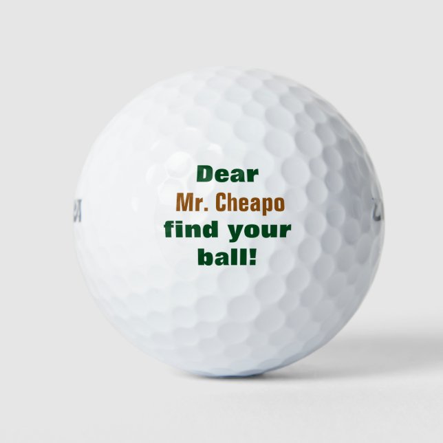 Joke balls| Personal name Golf Balls funny (Front)