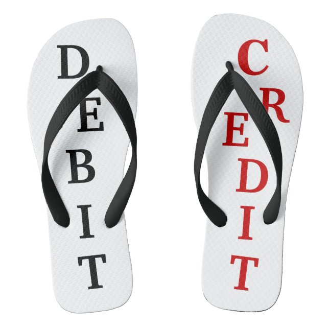 Joke Debit Credit Bookkeeping Accountant Gift Idea Flip Flops (Footbed)
